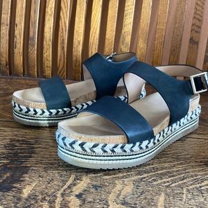 Platform Woven Cork Sandals